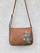  - PAULA "Motýle" kožená kabelka s vypaľovaným obrázkom - 15078373_