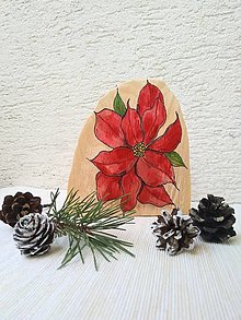 Dekorácie - Vianočná ruža na lipovom dreve - 15081575_
