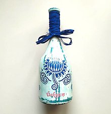Nádoby - Víno v dekorovanej flaši, motív Ďakujem - 15081790_