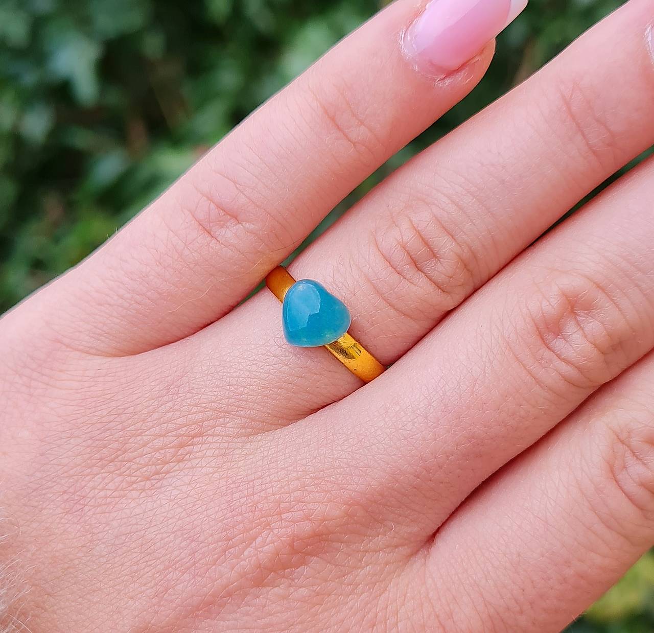 Prsteň Apatit pozlátený