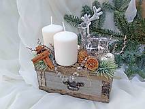 Dekorácie - Vianočná dekorácia s jelenčekom č. 156 - 15085365_