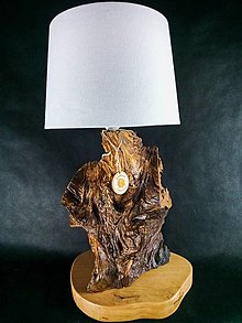 Svietidlá - Drevená stolná lampa - 15083023_