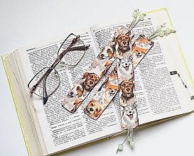 Papiernictvo - Záložka do knihy - 3D psíky so svietiacimi korálkami - 15081850_