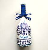 Nádoby - Víno v dekorovanej flaši, motív Ďakujem - 15086833_