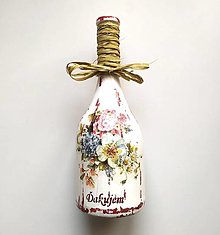 Nádoby - Víno v dekorovanej flaši, motív Ďakujem - 15086825_