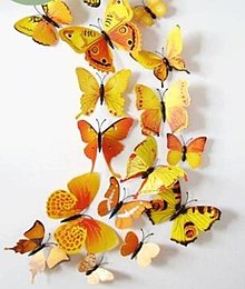 Papier - NA106 Nálepky - sada motýľov 3D  (Žltá) - 15086524_