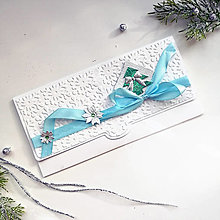 Papiernictvo - Vianočná obálka na peniaze/ na poukážku - V bielom - 15086894_