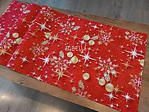 Úžitkový textil - Červená žiarivá vianočná štóla - 15089421_