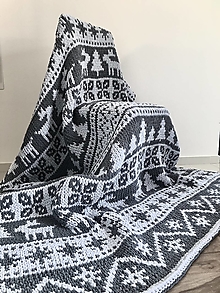 Úžitkový textil - Obojstranná deka 210x170 cm z Alize Puffy More - vianočný motív - 15088100_