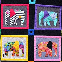 Úžitkový textil - Patchworková deka/přehoz – karneval slonů 2 - 15088557_