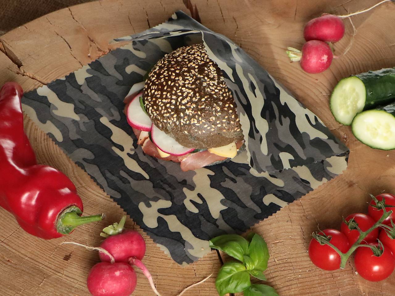 Voskoobrúsok/vrecko maskáč šedý menší vzor