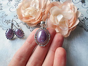 Sady šperkov - Sada vo fialkovej perleťovej - 15092972_