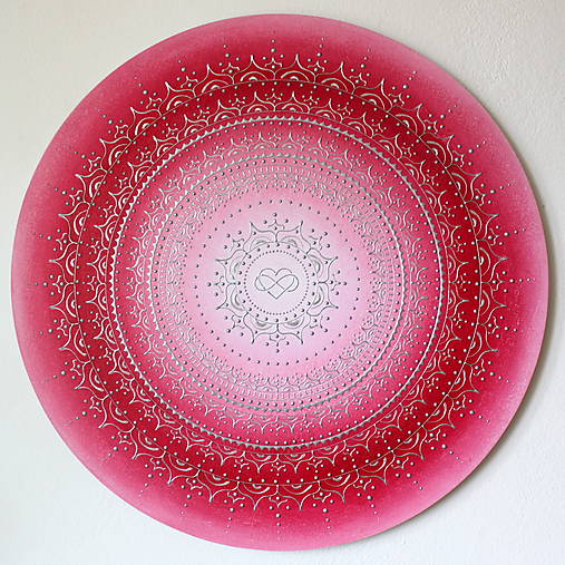 Obrazy - Mandala LÁSKA A ROMANTIKA ❤️  Ø 60 - 15093793_