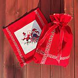 Dekorácie - Ľanový vianočný kalendár červený (Vianočné / mikulášske vrece) - 15091807_