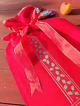 Dekorácie - Ľanový vianočný kalendár červený (Vianočné / mikulášske vrece) - 15091813_
