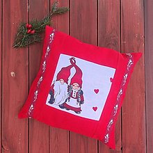 Úžitkový textil - Ľanové vianočné / mikulášske vrece červené (Vianočné obliečky) - 15091675_