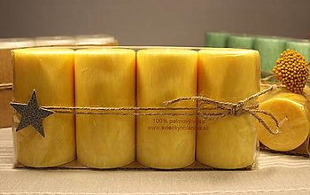 Sviečky - Adventné sviečky - žlté - 15091692_