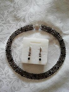 Sady šperkov - Sada (náhrdelník-náušnice) Krištáľ Záhneda v striebre - 15091460_