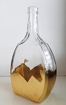 Dekorácie - Predám originálnu art decor zlatú vázu zo skla. - 15090205_