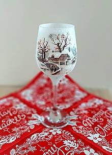Nádoby - vianočný pohár zimná krajinka 2 - 15090725_