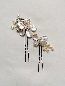 Ozdoby do vlasov - Cheryl - kvetinové perlové vlásenky - 15089926_