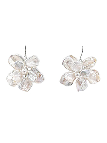 Náušnice - Dahlia - veľké perlové kvetinové náušnice - 15089986_
