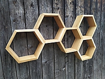Hexagonálne dubové poličky 