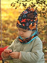 Detské čiapky - Líška navy úpletové čiapka, nákrčník alebo set - 15097254_
