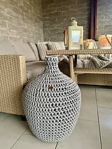Dekorácie - Podlahová váza - demižón bledošedý - 15095610_