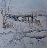 Obrazy - Zima na vidieku...(akvarel) - 15097396_