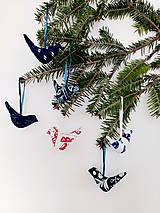 Dekorácie - Modrotlačové vianočné ozdoby - 15096863_