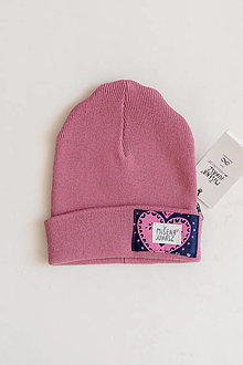Čiapky, čelenky, klobúky - Ružová čiapka Srdce - 15099109_