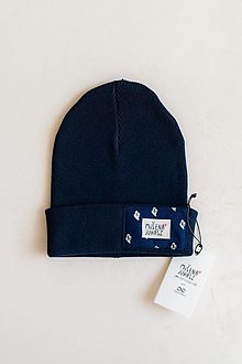 Čiapky, čelenky, klobúky - Modrá čiapka Lupeň - 15099168_