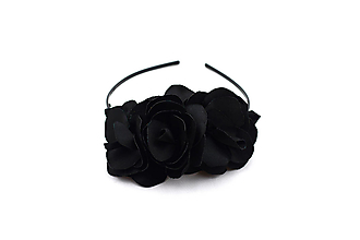 Ozdoby do vlasov - Čelenka čierne ruže - 15097219_