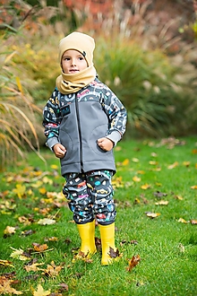 Detské oblečenie - softshell nohavice autá klasický strih - 15099210_