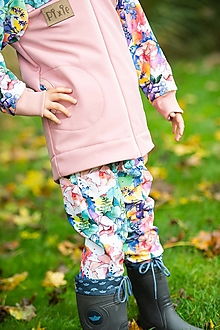 Detské oblečenie - softshell nohavice záhrada klasický strih - 15099240_