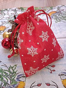 Obalový materiál - Jutové Vianočné vrecká  (Červený mešec 1ks) - 15096179_