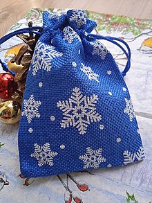 Obalový materiál - Jutové Vianočné vrecká  (Modrý mešec 1 ks) - 15096269_