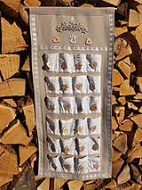 Dekorácie - Ľanový adventný kalendár béžový - 15096738_