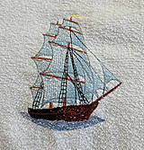 Úžitkový textil - Uterák s loďou. Môže byť s monogramom. - 15098769_