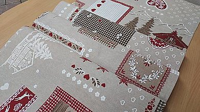 Úžitkový textil - Vianočný obrus ,,krajinka" - 15103819_