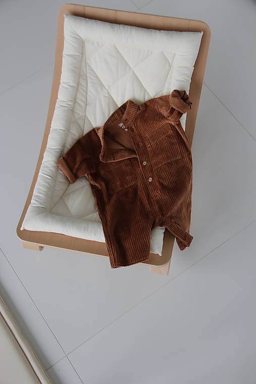 Detské oblečenie - CORD overal cognac UNISEX - 15101259_