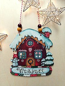 Tabuľky - Vianočný domčúrik na dvere - 15102299_