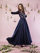 Šaty - Modrotlačové šaty Važec - 15103790_