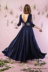 Šaty - Modrotlačové šaty Važec - 15103791_