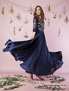 Šaty - Modrotlačové šaty Važec - 15103787_