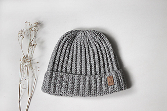 Čiapky, čelenky, klobúky - Brmbolcová čiapka ❄ (Sivá vzor 1) - 15101850_