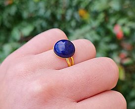 Prstene - Prsteň Lapis Lazuli pozlátený - 15100575_