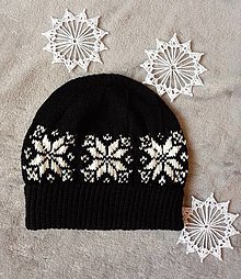Čiapky, čelenky, klobúky - Zimná čiapka s nórskym vzorom  (Bez brmolca) - 15102921_