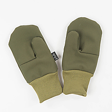 Detské doplnky - softschell rukavice kaki - 15099979_